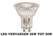 LED VERVANGER 26W TOT 50W