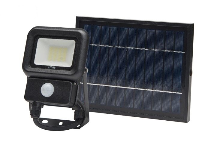 Aan Uitstroom Fobie LED Solar verstraler met zonnepaneel en bewegingsmelder - Leds-store