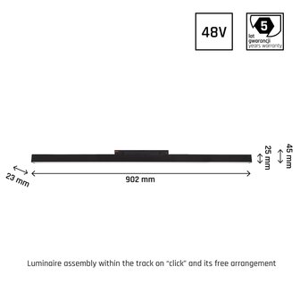 SYSTEM SHIFT LINE-90 LAMP CRI90 48V 22W 2300LM 3000K 