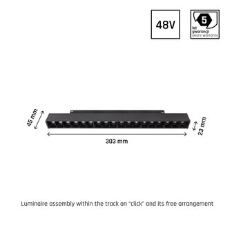 SYSTEM SHIFT GRID-30 UGR19 CRI90 48V 17W 1700LM 3000K