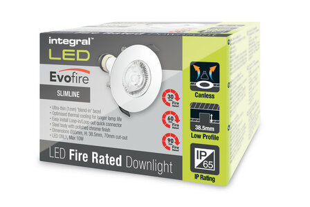 EVOFIRE FIRE RATED IP65 SPOTHOUDER CHROME 230V GU10 