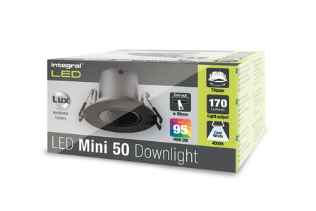 LUX MINI LED DOWNLIGHT TILTABLE 15&deg; CRI-95 3,3W 170LM 4000K