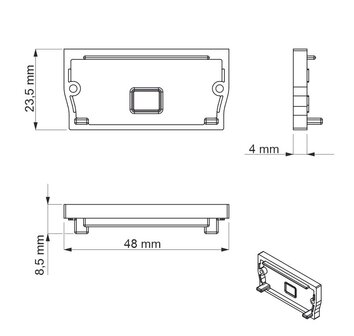 ALUMINIUM PROFIEL JAPET-XL BLACK LED STRIPS TOT 36-MM