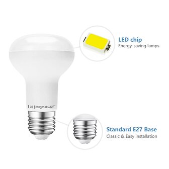 LED SPOT R63 230V 170&deg; E27 9W=60W 840LM 6500K 