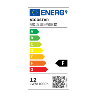 LED PAR30 SPOTLAMP 60&deg; 230V E27 12W=125W 6500K KOEL WIT