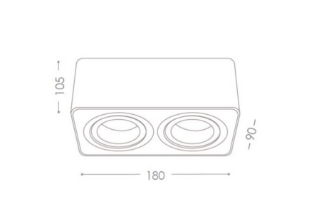 OPBOUWARMATUUR TOLEO-II WIT ZWENKBAAR 230V GU10 