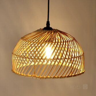 HANGLAMP RIGA GEVLOCHTEN RATTAN 230V E27 