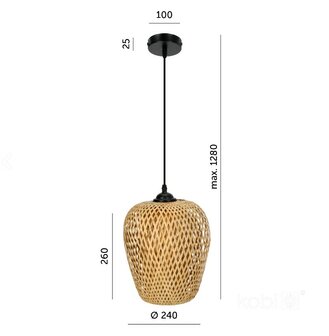 HANGLAMP BERN GEVLOCHTEN BAMBOE 230V E27 