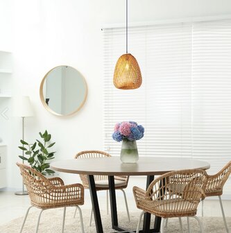 HANGLAMP BEIRUT GEVLOCHTEN BAMBOE 230V E27 