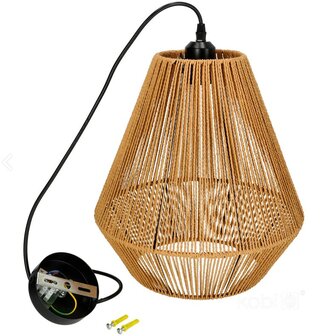 HANGLAMP SIBU JUTE/METAAL 230V E27 