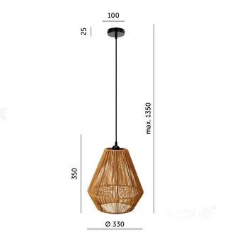 HANGLAMP SIBU JUTE/METAAL 230V E27 