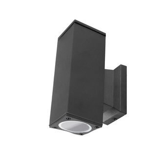 TUINLAMP WANDLAMP SQUARE ZWART UP/DOWN IP65 230V GU10