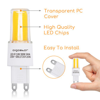 G9 GU9 COB LED LAMP 230V 3,8W=39W 450LM 3000K 