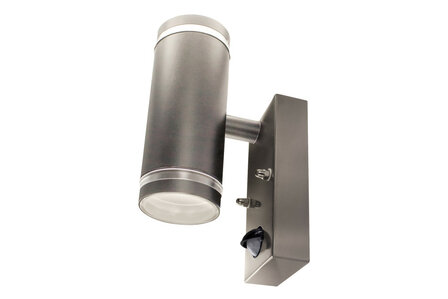 BUITENLAMP STAINLESS STEEL IP54 UP/DOWN PIR SENSOR 230V GU10 