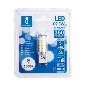 LED G9 GU9 LAMP 230V 3W=32W 350LM 6500K 