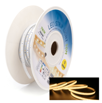 SMD LED STRIP 230V 7W/M. 250LM/M. 3000K 50-METER ROL