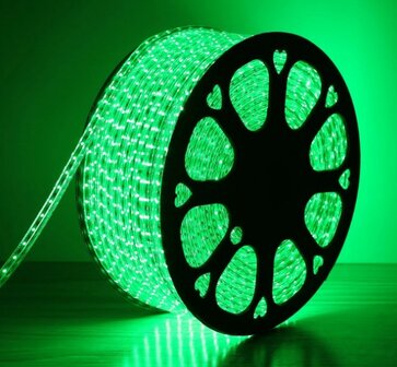 SMD LED STRIP 230V 7W/M. 120-LEDS/M. GROEN 50-METER ROL