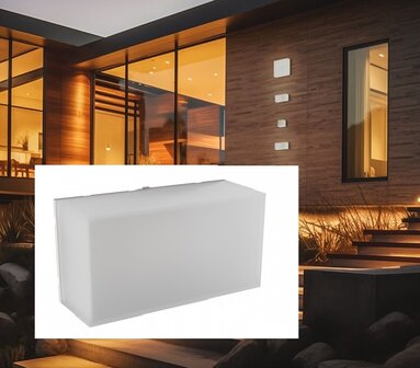 LED WANDLAMP SCATOLLO MILKY IP54 8W 1000LM TRI-COLOR