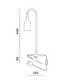 KLEMSPOT CLIPY WIT E27 1,7M KABEL MET STEKKER/SCHAKELAAR 