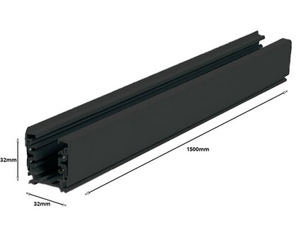 3-FASE RAIL TRACK 1,5-METER ZWART 