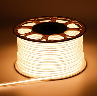 COB LED STRIP 230V IP65 50-METER 3000K WARM WIT 