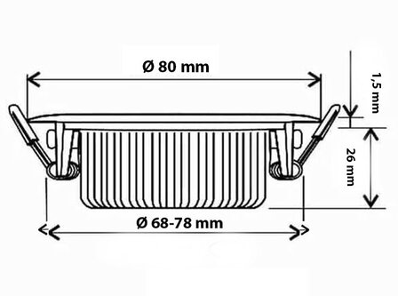 ULTRA SLIM LED INBOUWSPOT DIMBAAR IP44 230V 5W 420LM ZWART