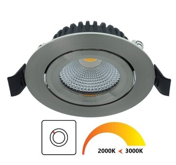 ULTRA SLIM LED INBOUWSPOT DIM TO WARM IP44 230V 5W 420LM ZILVER