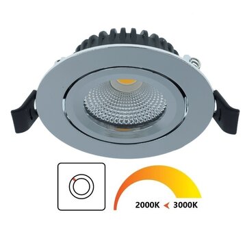 ULTRA SLIM LED INBOUWSPOT DIM TO WARM IP44 230V 5W 420LM CHROOM