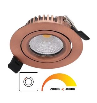 ULTRA SLIM LED INBOUWSPOT DIM TO WARM IP44 230V 5W 420LM KOPER