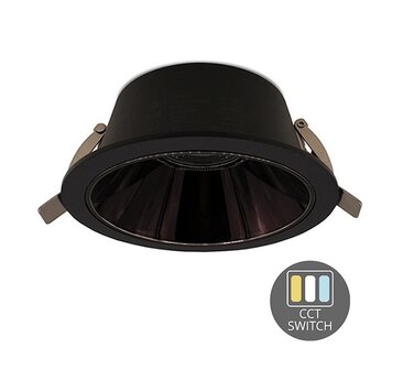 LED DOWNLIGHT KERBER CCT-SWITCH 230V 10W 800LM ZWART