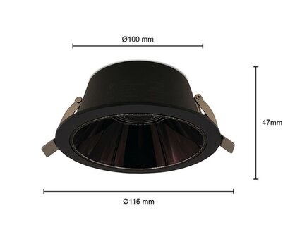 LED DOWNLIGHT KERBER CCT-SWITCH 230V 10W 800LM ZWART