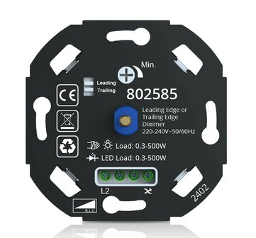 LED DIMMER FASE AF- &amp; AANSNIJDING 0,5-500W UNIVERSEEL