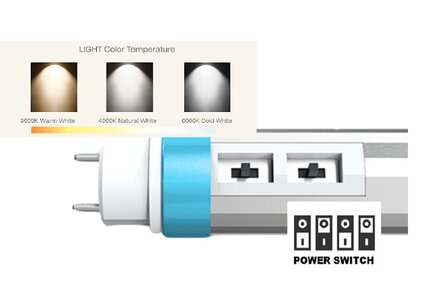 LED TL BUISLAMP 90-CM POWER- &amp; CCT-SWITCH T8 G13 