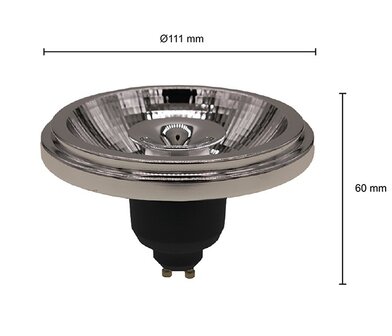 ES111 LED SPOT 24&deg; REFLECTOR DIMBAAR 230V GU10 12W ZWART