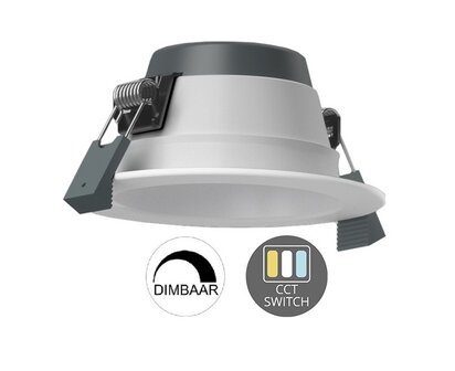 LED DOWNLIGHT CCT-SWITCH &amp; DIMBAAR 230V 10W 850LM WIT 