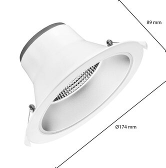 LED DOWNLIGHT 60&deg; CCT-SWITCH &amp; DIMBAAR 230V 15W 1394LM WIT