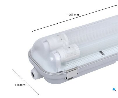 PREMIUM IP65 LED TL-ARMATUUR 120CM DUBBEL 230V T8 G13 