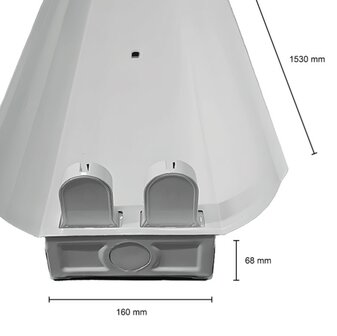 IP22 LED TL-ARMATUUR REFLECTOR 2 X 150CM 230V T8 G13 