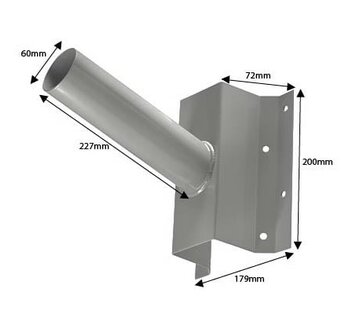 MUURSTEUN MONTAGEFLENS &Oslash;60MM GRIJS - LED STRAATLAMPEN