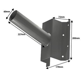 MUURSTEUN MONTAGEFLENS &Oslash;60MM ANTRACIET - LED STRAATLAMPEN