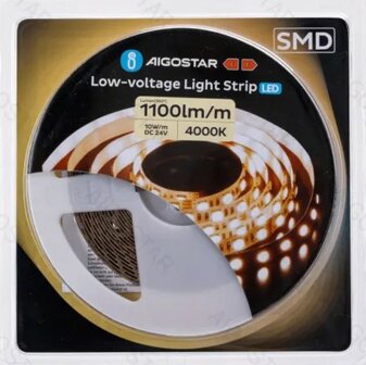 LED STRIP 120L/M. 24V/DC 10W/M. 4000K NEUTRAAL WIT 