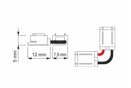 LED STRIP HOEKCONNECTOR 8- &amp; 10-MM COB &amp; SMD LED STRIPS  