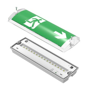 LED NOODVERLICHTING WIT IP66 230V 3W 450LM INCL. PICTOGRAMMEN