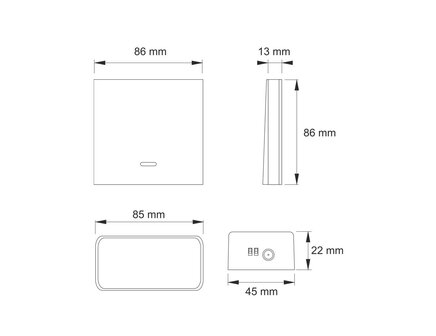 LED STRIP DIMSCHAKELAAR OPBOUW 12V/24V LED STRIPS 