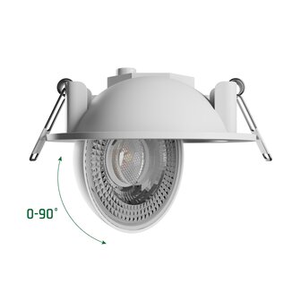 LED INBOUWSPOT 0-90&deg; ZWENKBAAR 230V 6,5W 850LM CCT-SWITCH