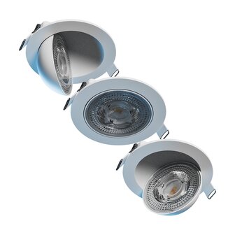 LED INBOUWSPOT 0-90&deg; ZWENKBAAR 230V 6,5W 850LM CCT-SWITCH