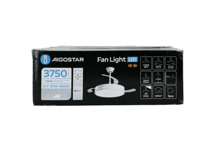 LED PLAFONDVENTILATOR 230V 36W 3750LM DIMBAAR 2700K/6500K