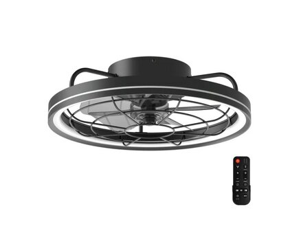 LED PLAFONDVENTILATOR MET LAMP ZWART 40W 4400LM DIMBAAR 2700K-6500K