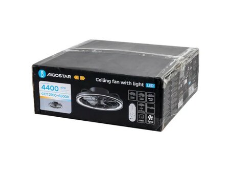 LED PLAFONDVENTILATOR MET LAMP ZWART 40W 4400LM DIMBAAR 2700K-6500K