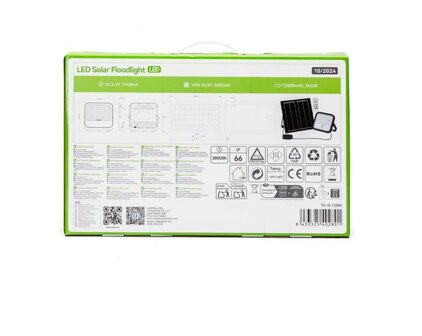SOLAR LED VERSTRALER RGB+W &amp; DIMBAAR 150W + REMOTE 